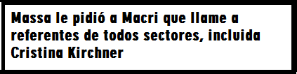  Massa le pidió a Macri que llame a referentes de todos sectores, incluida Cristina Kirchner