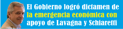  El Gobierno logró dictamen de la emergencia económica con apoyo de Lavagna y Schiaretti