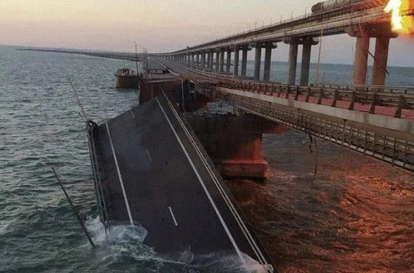  El incendio en el puente de Crimea fue provocado por la explosión de un vehículo de carga