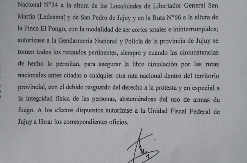  La Justicia Federal habilitó a Gendarmería a asegurar la libre circulación por rutas nacionales