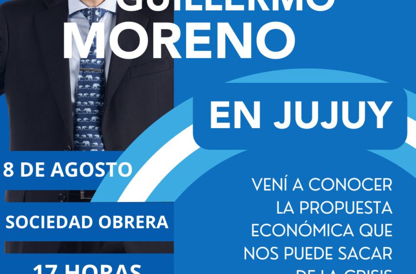  Moreno llega el 8 de agosto a Jujuy