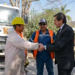 Sadir supervisó las obras de repavimentación en ruta 4