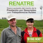 El RENATRE anunció un nuevo aumento del 9% en las Prestaciones por Desempleo a partir de noviembre