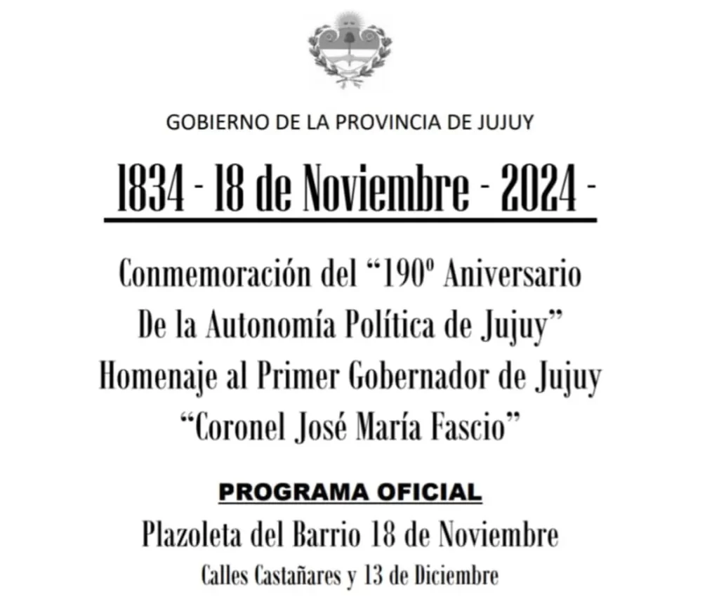 Actividades por del Día de la Autonomía de Jujuy