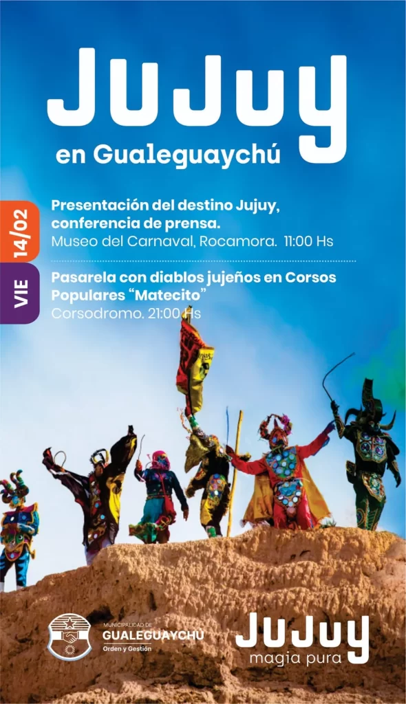 De la Quebrada al Corsódromo: Jujuy promociona su carnaval en Gualeguaychú