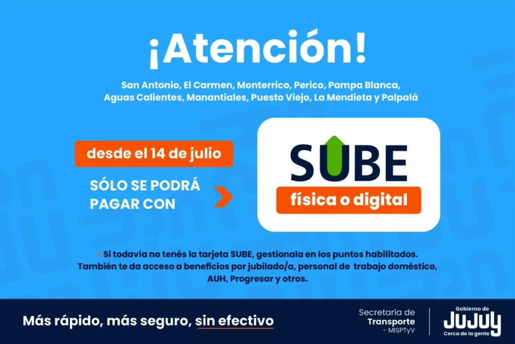 SUBE será el único medio de pago para el transporte de colectivos en Valles