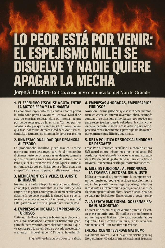 “Lo peor está por venir: el espejismo Milei se disuelve y nadie quiere apagar la mecha”