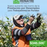 RENATRE aumenta prestación por desempleo a $ 346.500 a partir del 1° de diciembre