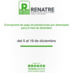 El RENATRE realizará los pagos de la prestación por desempleo del 5 al 19 de diciembre